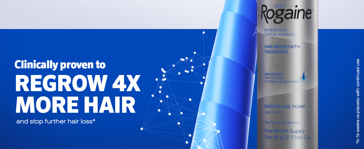 Rogaine Men's Minoxidil Topical Solution #1 Derm Recommended Clinically Proven Hair Regrowth