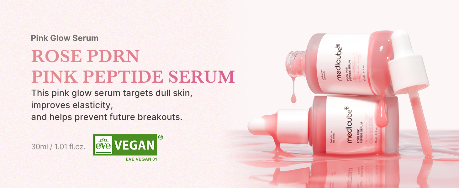 Pdrn, Glow Serum, Pink Glow Serum, Vegan Pdrn, Dark Spots, Fine Lines