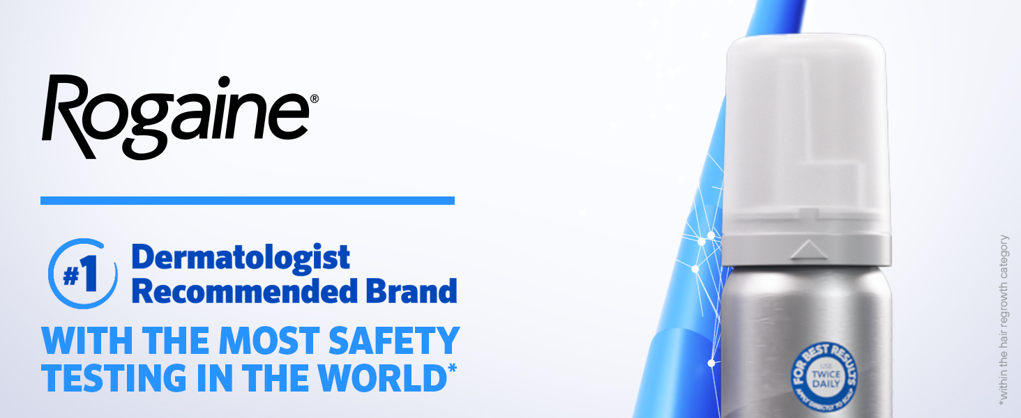 Rogaine Men's Minoxidil Topical Solution #1 Derm Recommended Clinically Proven Hair Regrowth